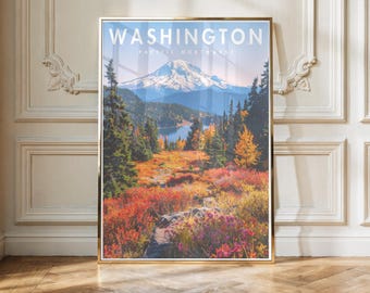 Washington State Print | Fall Foliage Wall Art | Pacific Northwest