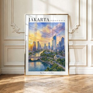 Jakarta Indonesia Print | National Monument Wall Art | Java Travel Poster | Indonesian City Artwork