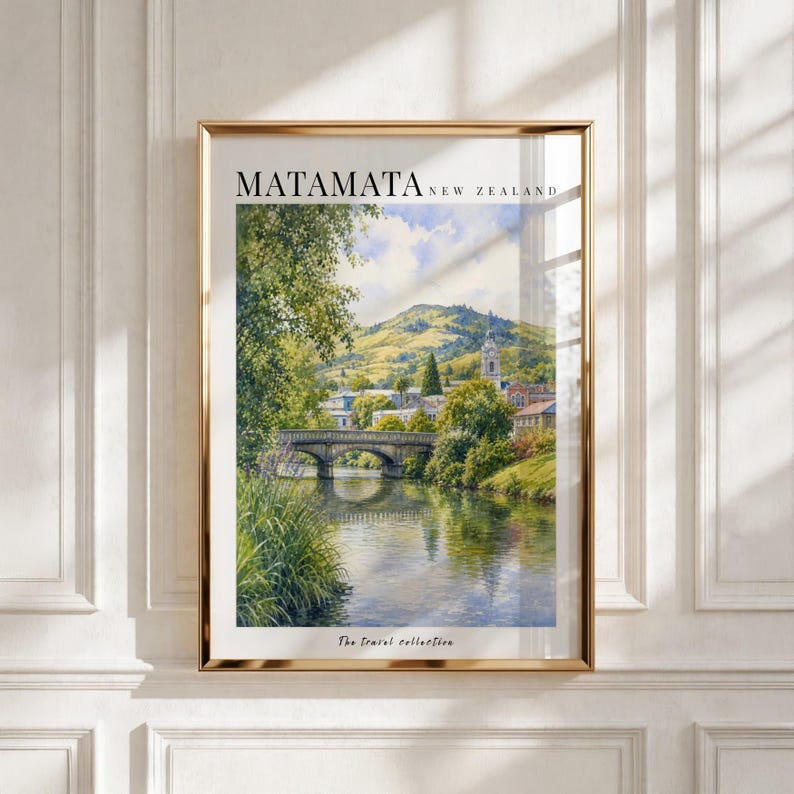 Matamata New Zealand Print Hobbiton Movie Set Wall Art Waikato 