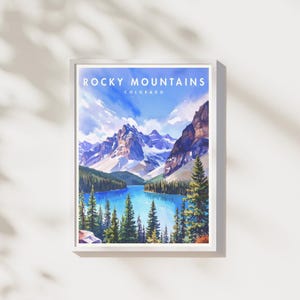 Rocky Mountains Print | Colorado Wall Art | Watercolor Mountain Landscape | Digital Download | Nature Decor | Printable Artwork