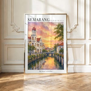 Semarang Central Java Print | Blenduk Church Wall Art | Kota Lama Travel Poster | Indonesian City Artwork | Digital Download