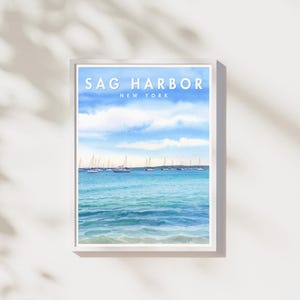Sag Harbor NY Print | Long Island Wall Art | Coastal Village Poster | Digital Download | Hamptons Decor | Printable Artwork