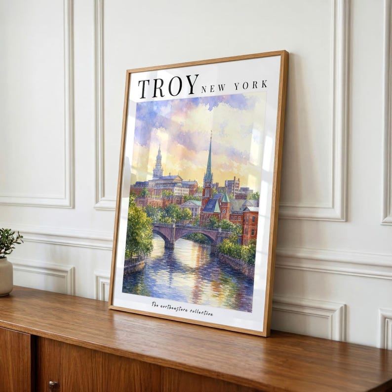 Troy New York Print | Troy NY Wall Art | Hudson River City Home Decor ...