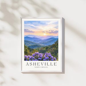 Asheville NC Print | North Carolina Wall Art | Mountain City Poster | Digital Download | Asheville Decor | Printable Travel Artwork
