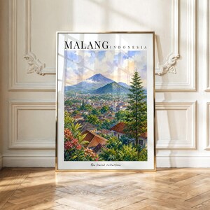 Malang East Java Indonesia Print | Malang Jawa Timur Wall Art | East Java City Home Decor | East Java Travel Poster