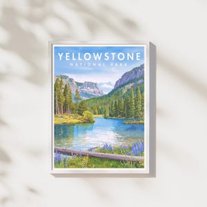 Yellowstone National Park Print | National Park Poster | Scenic Landscape | Digital Download | Printable Wall Art