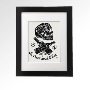 Murder Ballads: Billy Lyons. Hand pulled linocut print.