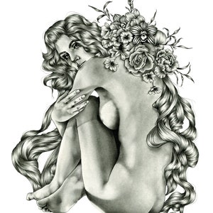 Francoise. Archival giclee print from graphite drawing.