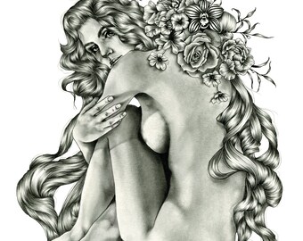 Françoise. Impresión giclée de archivo a partir de un dibujo en grafito.