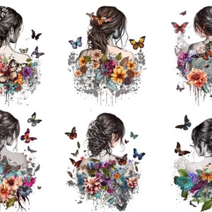 Carta di riso con fata e farfalla per decoupage, decorazioni in carta, scrapbooking, diari, supporti multimediali, candele e decorazioni fai da te per mobili.