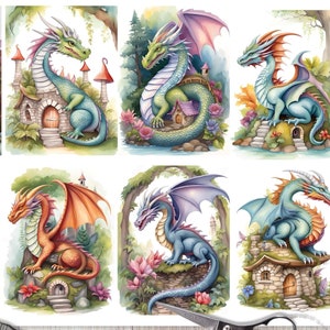 Papier de riz pour découpage, art de dragon fantastique, conte de fées, papier de soie mûrier, scrapbooking, feuille de collage dragon, travaux manuels décoratifs en papier