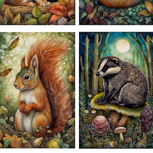Rice Paper for Decoupage, Woodland Animals, Art Print, Decorative Paper Crafts, Scrapbooking, Card Making.