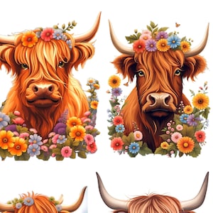 Rice Paper for Decoupage, Highland Cows, Collage Sheet, Decorative Mulberry Tissue, Scrapbooking, Junk Journal , 1 A4 Sheet