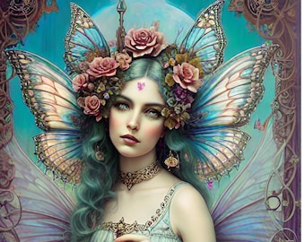 Fairy Rice Paper for Decoupage, Gothic Fantasy A4 Sheet