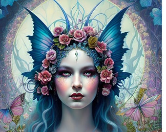 Fantasy Gothic Fairy Rice Papier für Decoupage, Scrapbooking (A4-Blatt)