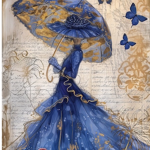 Rice Paper for Decoupage / Vintage Woman / Mulberry Tissue / Scrapbooking / 1 A4 Sheet / 30gm/2