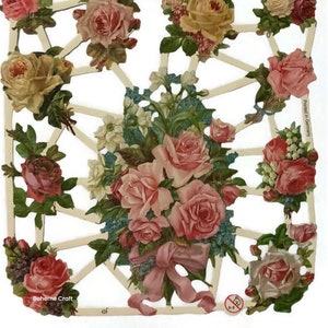 Troqueles de papel de rosas rosas para decoupage, scrapbooking, manualidades decorativas, fabricación de tarjetas, diarios, decoración de velas, EF 7268
