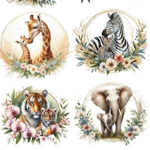 Papel de arroz para decoupage, hojas de collage de animales de safari, papel de seda decorativo de color morera, álbumes de recortes, diario basura, decoración de guardería