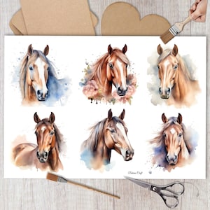 Carta di riso a forma di cavallo per decoupage, creazione di biglietti, decorazioni in carta, scrapbooking, diari di scarto, collage equestri, decorazioni fai da te
