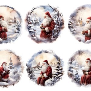 Santa Snow Scene Rice Paper for Decoupage, Christmas Collage, Scrapbooking, Card Making, Decorative Paper Crafts