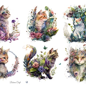 Carta di riso per decoupage, gatti floreali, scrapbooking, artigianato decorativo in carta, arredamento fai da te, trasferimento di tessuto