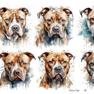 Carta di riso per decoupage, collage di cani Pit Bull Staffordshire Terrier, scrapbooking, diari, vari formati e tipi di carta disponibili.