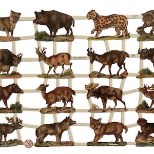 Wild Animal Paper Die Cut Scraps For Decoupage, Scrapbooking, Decorative Paper Crafts, Card Making, Journals, Animal Ephemera, EF 7277
