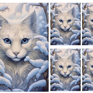 Papier de riz pour découpage, Chat en hiver, Scène de neige, Fabrication de cartes, Scrapbooking, Loisirs créatifs en papier décoratif, Carnets