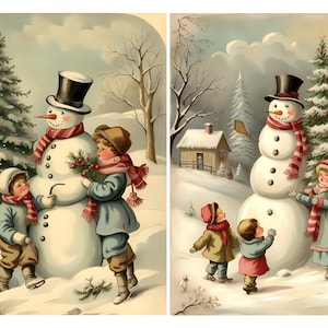 Vintage Schneemann Reispapier für Decoupage, Weihnachten Scrapbooking, Möbeldekor, Journals, dekoratives Papierhandwerk