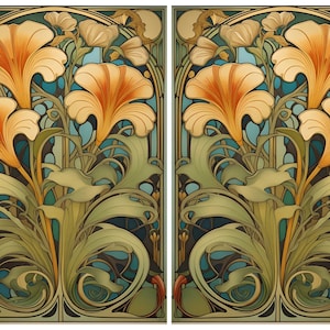 A4 Rice Paper/ Decoupage / Art Nouveau Flowers / Scrapbooking / Card Making / Ephemera/ Journal/ A4