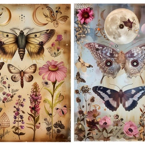 Carta di riso per decoupage, farfalle vintage, artigianato decorativo in carta, tessuto di gelso, diario di scrapbooking, stampa artistica