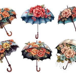 A4 Rice Paper/ Decoupage / Floral Umbrellas / Scrapbooking / Card Making / Ephemera/ Journal/ A4