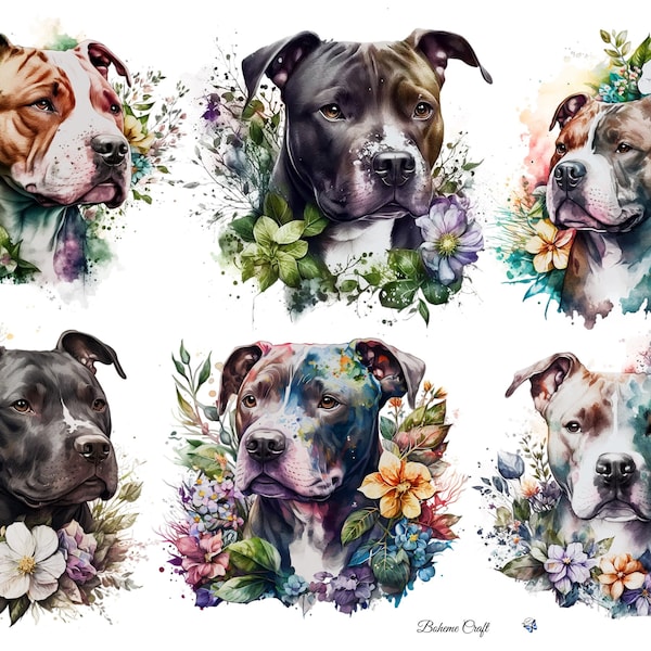 Rice Paper For Decoupage, Pit Bull Staffordshire Terrier Dog Art , Scrapbooking, Journals, Various Sizes And Paper Types Available.