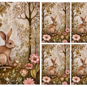 Papel de arroz para decoupage, collage de conejos del bosque, álbumes de recortes, fabricación de tarjetas, manualidades con papel decorativo y calcomanías para muebles