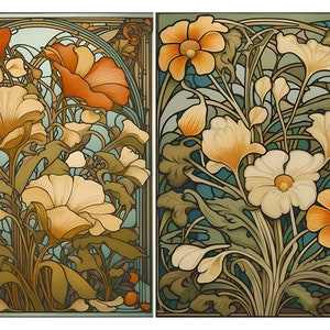 Carta di riso per decoupage, fiori Art Nouveau, artigianato decorativo in carta, scrapbooking, creazione di biglietti