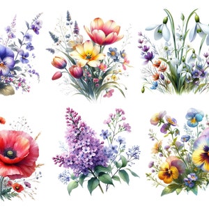 Carta di riso con fiori primaverili per decoupage / scrapbooking / creazione di biglietti / effimeri / diario / A4