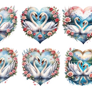 Papier ryżowy Swan Hearts do decoupage, scrapbookingu, tworzenia kartek, mebli DIY, rękodzieła papierowego, dzienników