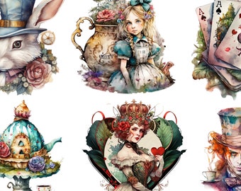 Rice Paper for Decoupage / Fairytale Alice / Mulberry Tissue / Scrapbooking / 1 A4 Sheet / 30gm/2