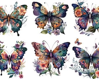 Rice Paper for Decoupage, Butterflies, Mulberry Tissue, Scrapbooking Journal, Art Print