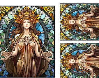 Jugendstil Frau Reis Papier für Decoupage: A4/A5 Collage Sheet