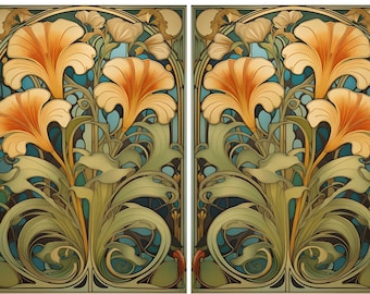 A4 Rice Paper/ Decoupage / Art Nouveau Flowers / Scrapbooking / Card Making / Ephemera/ Journal/ A4