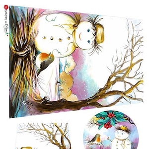 Snowman Rice Paper For Decoupage, Card Making, Journals, Scrapbooking And Decorative Paper Crafts, A4