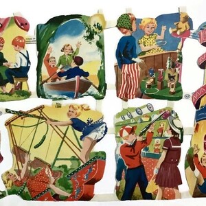 Relieves de desecho de papel en relieve troquelados vintage, Circo, Hoja de álbum de recortes, Efímero coleccionable, por MLP 1308, No A21