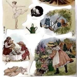 Relevos de sucata de papel em relevo vintage cortado, colagem de conto de fadas, folha de álbum de recortes, coisas efêmeras colecionáveis, por MLP 1792, nº A11
