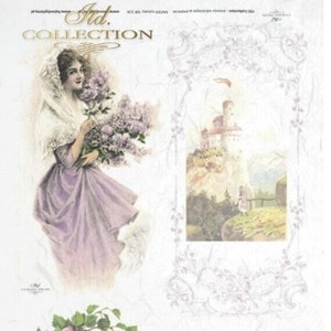 Rice Paper for Decoupage, Vintage Woman, Decorative Paper Crafts, Scrapbooking Ephemera, Journals, Card Making, R1025