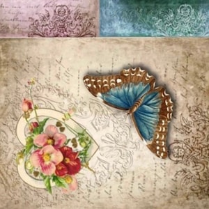 Reispapier für Decoupage, Schmetterlinge, Dekoratives Maulbeerseidepapier, Scrapbooking, Kartenherstellung, 1 A4-Bogen, R0524