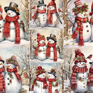 Weihnachtliches Schneemann Reispapier für Decoupage, Scrapbooking Collage, Kartenherstellung, Dekoratives Papier Basteln, Kerzen Dekor, Mixed Media
