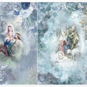 Religiöses Christliches Reispapier für Decoupage, Dekoratives Papier Handwerk, Heiliges Geschenk, Kartenherstellung, Kerzendekoration R1628