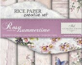 Rice Paper Creative Set for Decoupage, Rosy Summertime