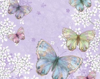 4x Paper Napkins for Decoupage Decopatch Fancy Fall light lilac